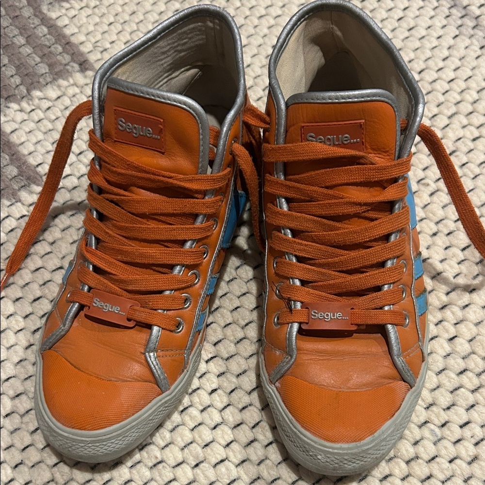 Orange High-Top Sneakers